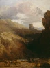 Reprodukcja Dolbadarn Castle, William Turner - Wzór graficzny. Obraz przedstawia zamek na tle górzystego krajobrazu