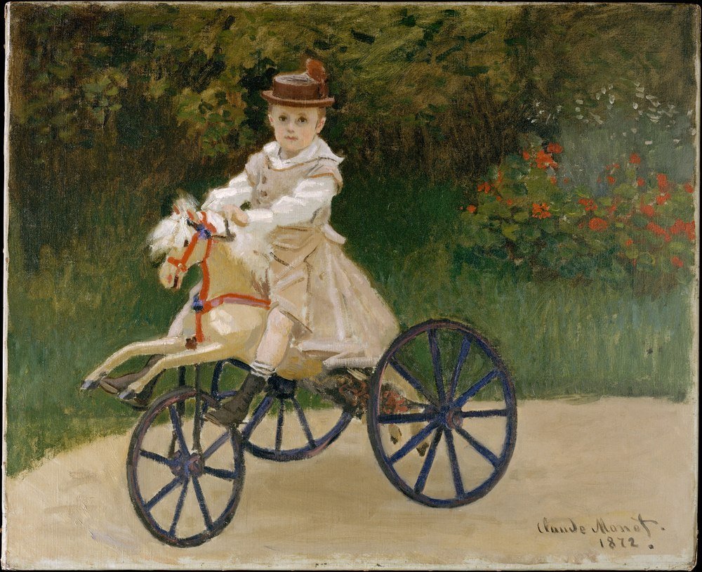 Reprodukcja Jean Monet 1867 - 1913 on His Hobby Horse, Claude Monet