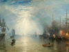 Reprodukcja Keelmen Heaving in Coals by Moonlight, William Turner - Wzór graficzny. Obraz przedstawia statki na wodzie