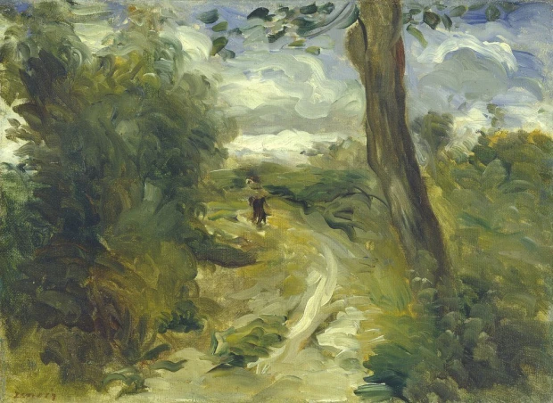 Reprodukcja obrazu Landscape between Storms Auguste Renoira przedstawiająca pejzaż z polną drogą i drzewami