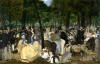 Reprodukcja Music in the Tuileries, Edouard Manet - Aranżacja w parku. Sceny z życia towarzyskiego w zieleni drzew