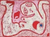 Reprodukcja A Woman For Gods, Paul Klee - Wzór graficzny. Obraz przedstawia postać w różowych i czerwonych odcieniach
