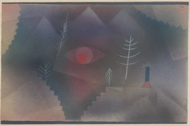 Reprodukcja Glance of a Landscape, Paul Klee - Wzór graficzny. Abstrakcyjne kształty, oko, drzewa i geometryczne formy