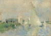 Reprodukcja Regatta bei Argenteuil, Renoir Auguste - Wzór graficzny. Obraz przedstawia żaglówki na wodzie, z postaciami