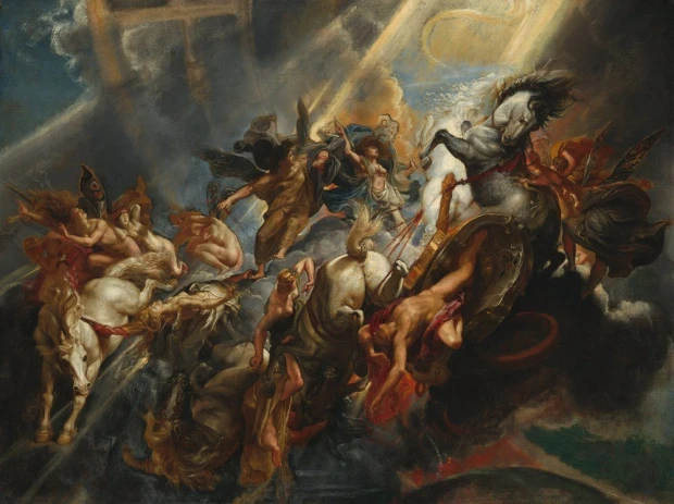 Reprodukcja obrazu The Fall of Phaeton Petera Paula Rubensa przedstawiająca upadek Faetona i spłoszone konie