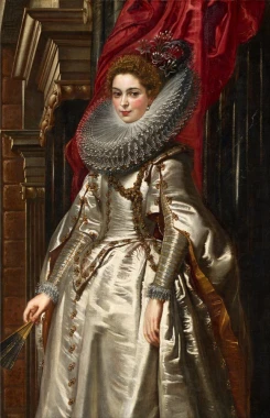 Reprodukcja Marchesa Brigida Spinola Doria, Peter Paul Rubens - Wzór graficzny. Postać kobieca w eleganckiej sukni