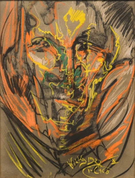 Reprodukcja Portret Heleny Białynickiej-Birula, Stanisław Ignacy Witkiewicz, Witkacy - Wzór graficzny. Obraz przedstawia