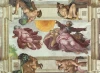Reprodukcja Fresco in the Sistine Chapel. The Creation of the Sun and the Moon, Michelangelo - Wzór graficzny. Postacie
