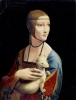 Reprodukcja The Lady with an Ermine, Dama z Gronostajem, Leonardo da Vinci - Wzór graficzny. Postać kobiety z gronostajem