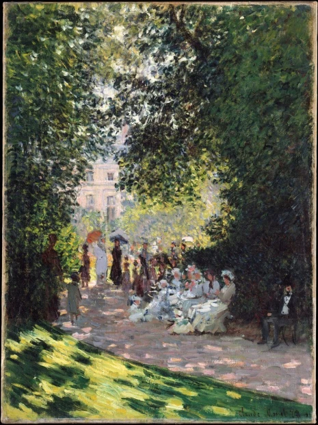 Reprodukcja obrazu The Parc Monceau Claude Monet przedstawiająca ludzi odpoczywających w zacienionym parku