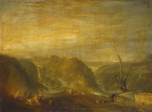 Reprodukcja obrazu Williama Turnera pod tytułem The Rape of Proserpine przedstawiająca mitologiczny krajobraz