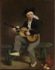 Reprodukcja The Spanish Singer, Edouard Manet - Wzór graficzny. Mężczyzna grający na gitarze, siedzący na ławce, z butelką