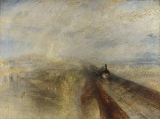 Reprodukcja Rain, Steam and Speed - The Great Western Railway, William Turner - Wzór graficzny. Obraz przedstawia parowóz