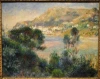 Reprodukcja View From Cap Martin of Monte Carlo, Renoir Auguste - Wzór graficzny. Obraz przedstawia krajobraz z górami