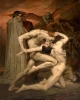 Reprodukcja Dante and Virgil in Hell, William-Adolphe Bouguereau - Wzór graficzny. Dwie postacie mężczyzn w intensywnej