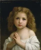 Reprodukcja Little Girl, William-Adolphe Bouguereau - Wzór graficzny. Przedstawia dziewczynkę z blond włosami, w białej