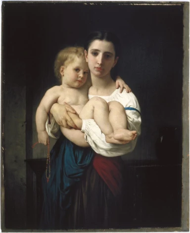 Reprodukcja The Elder Sister, reduction (La soeur ainee, reduction) William-Adolphe Bouguereau - Wzór graficzny. Postać