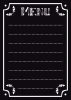 Tablica kredowa z nadrukiem menu 002 - Wzór graficzny. Czarny prostokąt z białymi ramkami i napisem MENU na górze