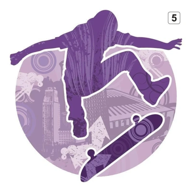 Dynamiczna naklejka wielokolorowa skater 1300, idealna do nowoczesnego pokoju młodzieżowego, wprowad