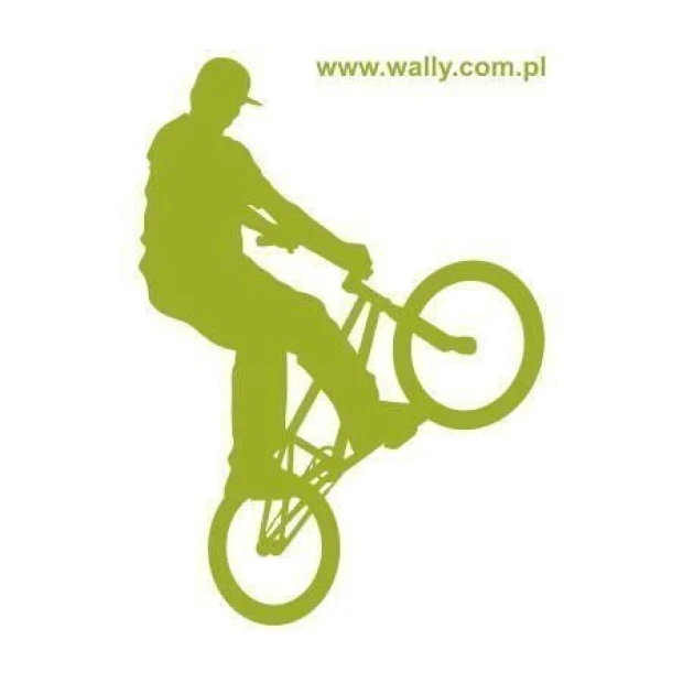 Dynamiczna naklejka rowerowa w energetycznym zielonym odcieniu, idealna do pokoju młodzieżowego lub 