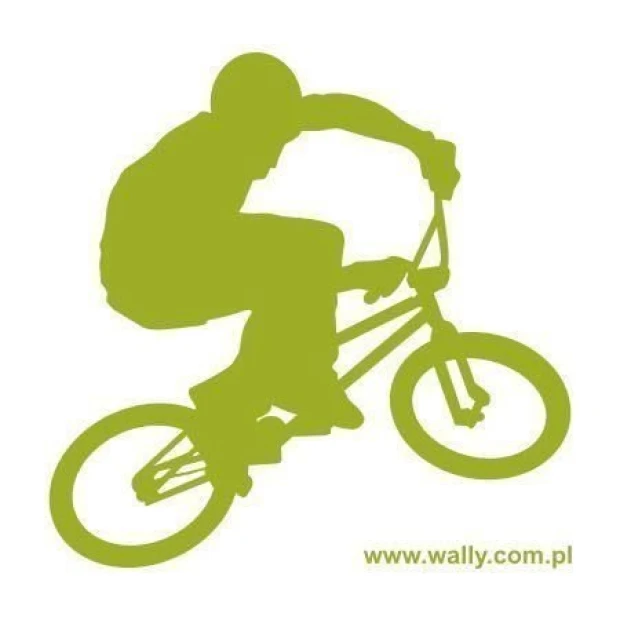 Naklejka rower 011 w energetycznym odcieniu zieleni, idealna na ścianę w nowoczesnym pokoju młodzież