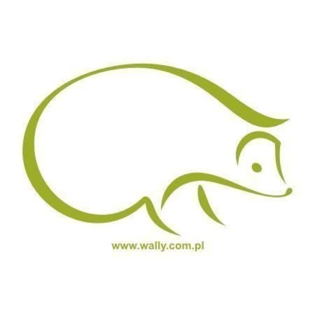 Naklejka ścienna z minimalistycznym konturem jeża w przykładowym zielonym kolorze na białym tle