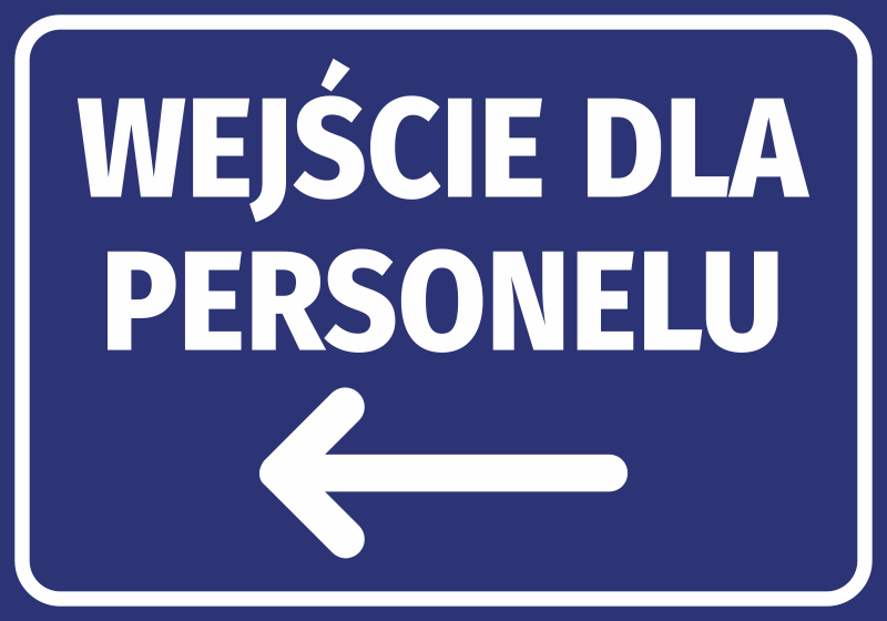 Naklejka Wejście dla personelu