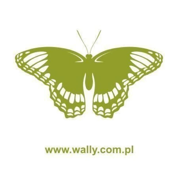 Stylowa naklejka motyla w delikatnym odcieniu zieleni, idealna do ozdoby dziecięcego pokoju lub przy