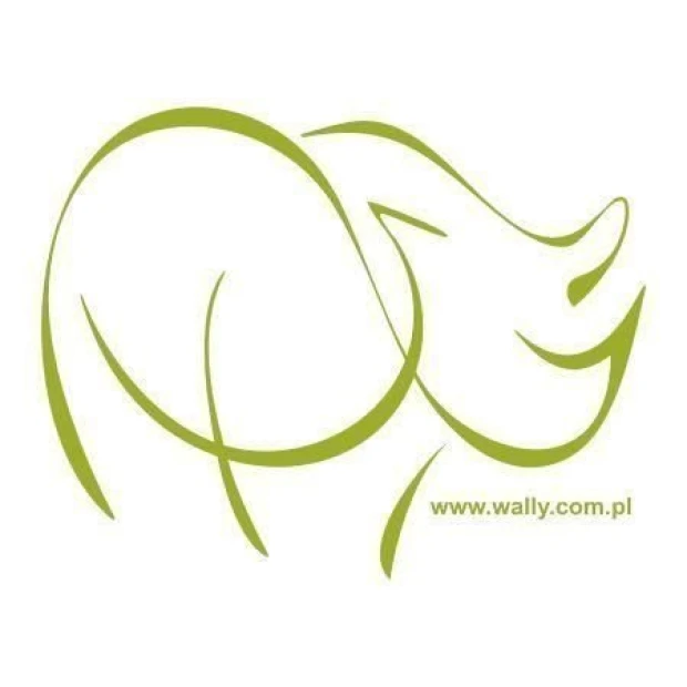 Naklejka ścienna przedstawiająca minimalistyczny kontur nosorożca w przykładowym zielonym kolorze