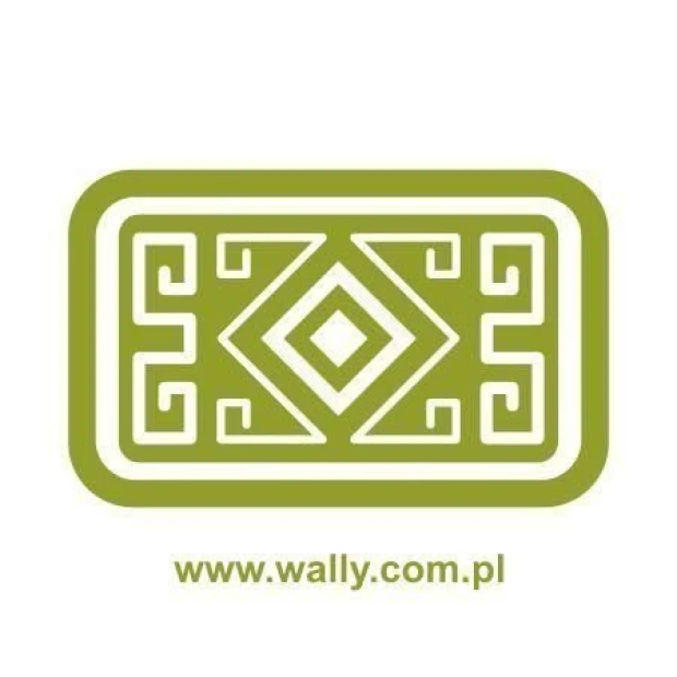 Naklejka z geometrycznym motywem meksykańskim w przykładowym oliwkowym kolorze na białym tle
