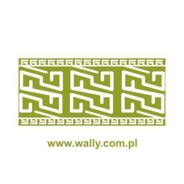 Naklejka ścienna z meksykańskim motywem geometrycznym w przykładowym zielonym kolorze na białym tle
