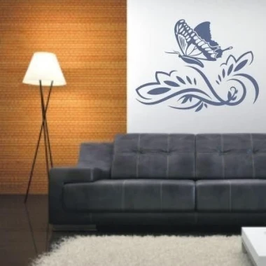 Naklejka chiński 58 w eleganckim, nowoczesnym salonie, nadająca ścianie subtelny, artystyczny charak