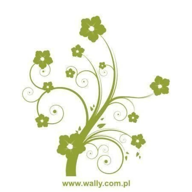 Naklejka floral 0791 w delikatnych odcieniach zieleni, idealna do ożywienia minimalistycznego wnętrz