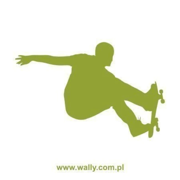 Dynamiczna naklejka skater 0803 w energetycznym zielonym kolorze, idealna do stylowego pokoju młodzi