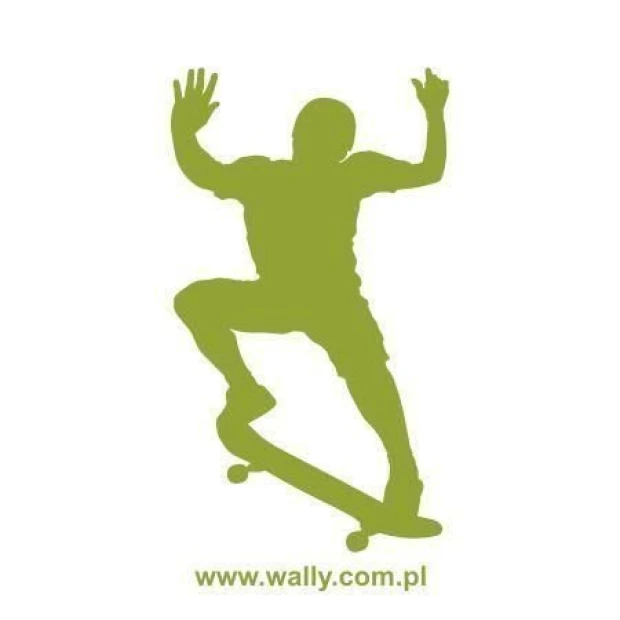 Dynamiczna naklejka skater 0804 w soczystym zielonym kolorze, idealna do nowoczesnego pokoju młodzie