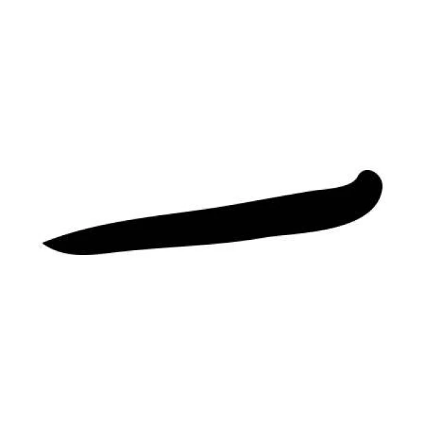 Szablon malarski japoński symbol jeden 2150 - Wzór graficzny. Długi, zakrzywiony kształt z zaokrąglonym końcem
