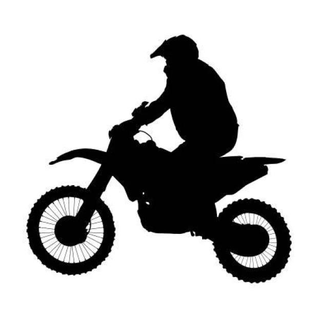 Motocykl krosowy szablon malarski 2314 - Wzór graficzny. Sylwetka motocykla z kierowcą w profilu