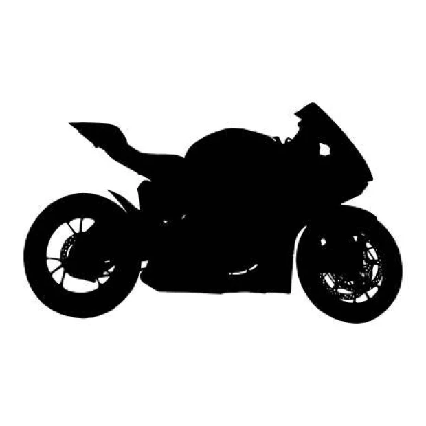 Motocykl sportowy szablon do malowania 2310 - Wzór graficzny. Wzór o kształcie motocykla z wyraźnymi liniami i detalami