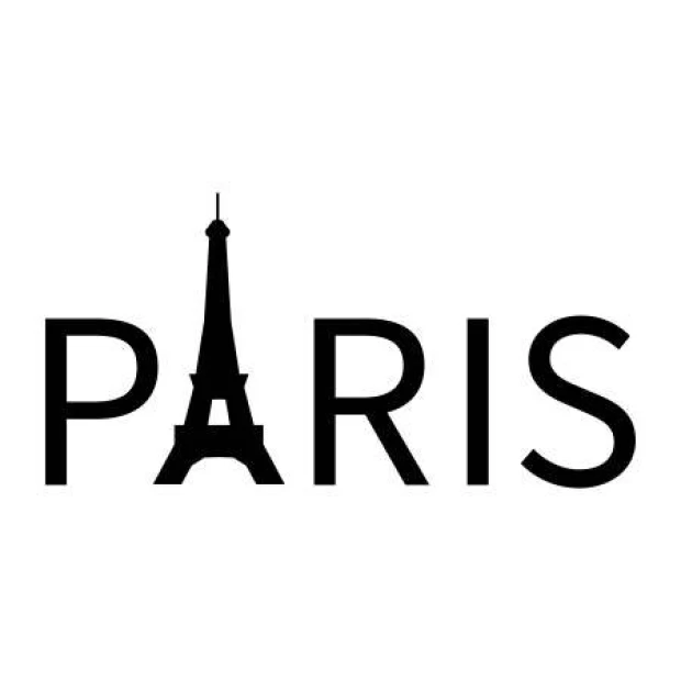 Paris szablon malarski 2294 - Wzór graficzny. Elementy w kształcie litery P oraz wieży Eiffla, z prostymi liniami