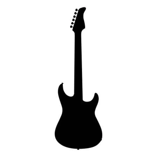 Szablon malarski gitara 2253 - Wzór graficzny. Wzór o kształcie gitary, z wyraźnymi konturami i prostymi liniami