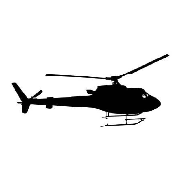Szablon na ścianę helikopter 2302 - Wzór graficzny. Kształt helikoptera z wirnikiem i detalami kadłuba