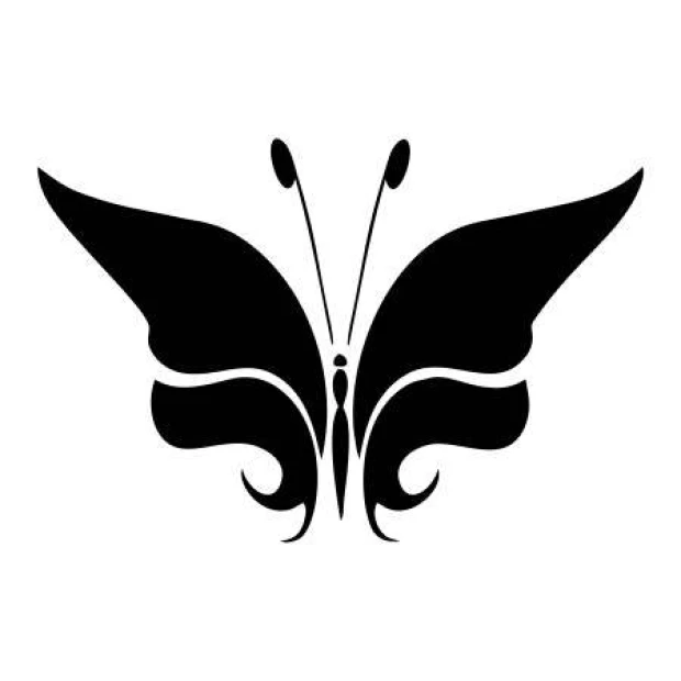 Szablon malarski motyl 2354 - Wzór graficzny. Wzór o kształcie motyla z symetrycznymi skrzydłami i delikatnymi liniami