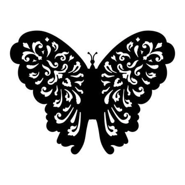 Szablon malarski motyl ornament 2360 - Wzór graficzny. Motyw w kształcie motyla z symetrycznymi, finezyjnymi detalami