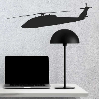 Helikopter szablon malarski 2299 - Wzór graficzny. Kształt helikoptera z wyraźnymi detalami wirnika i kadłuba