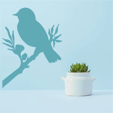 Szablon malarski ptak na gałęzi 2372