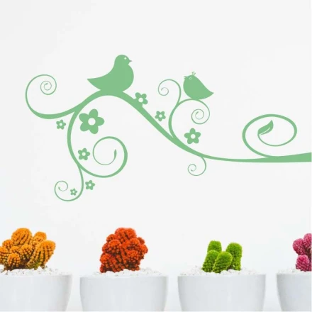 Szablon malarski ptaszki na gałęzi 2377