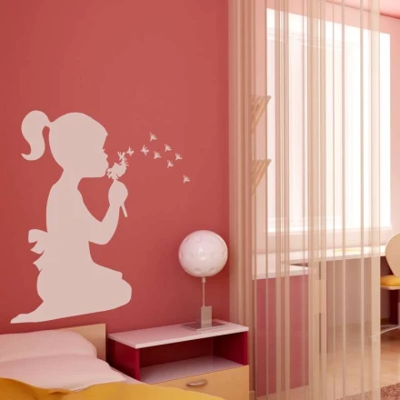 Szablon na ścianę dziewczynka z dmuchawcem 2274