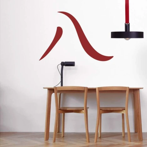 Szablon do malowania japoński symbol osiem 2157 - Aranżacja w biurze. Jasne ściany, drewniane meble, minimalistyczny styl
