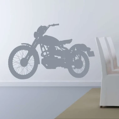 Szablon na ścianę motocykl 2325 - Wzór graficzny. Motocykl w profilu z wyraźnymi liniami, kształt ramy i kół