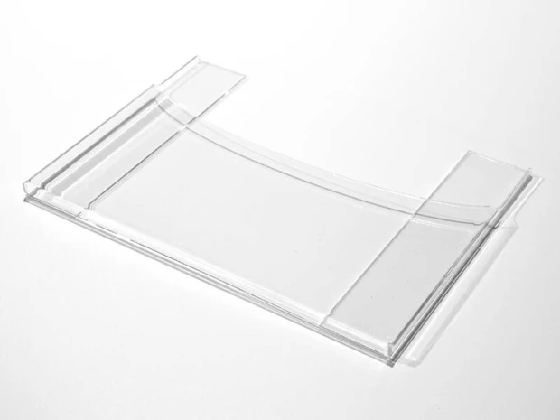 Kieszeń wisząca z plexi A4 głębokość 4cm pion/poziom - Wzór graficzny. Przezroczysta, prostokątna forma z zaokrąglonymi